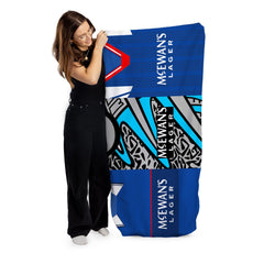 Rangers Three Shirt Design - Personalised Lightweight, Microfibre Retro Beach Towel - 150cm x 75cm