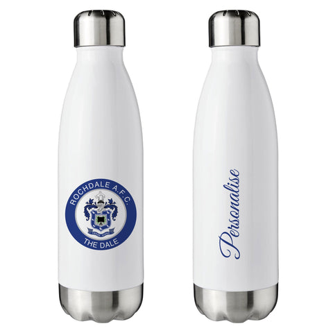 Rochdale AFC Crest Insulated Water Bottle - White