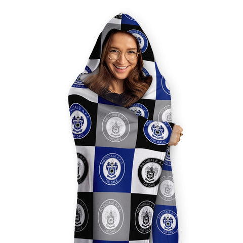 Rochdale Personalised Adult Hooded Fleece Blanket - Chequered