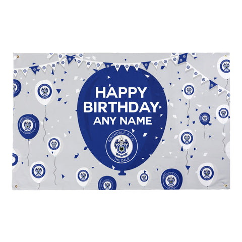 Rochdale Personalised Birthday Banner (5ft x 3ft, Balloons Design)