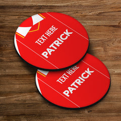 Rotherham 1984 Home Shirt - Personalised Drink Coaster - Square Or Circle