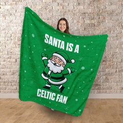Santa is a Celtic Fan - Luxury Fleece Blanket 150cm X 150cm