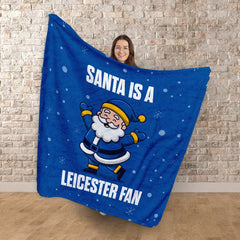 Santa is a Leicester Fan - Luxury Fleece Blanket 150cm X 150cm