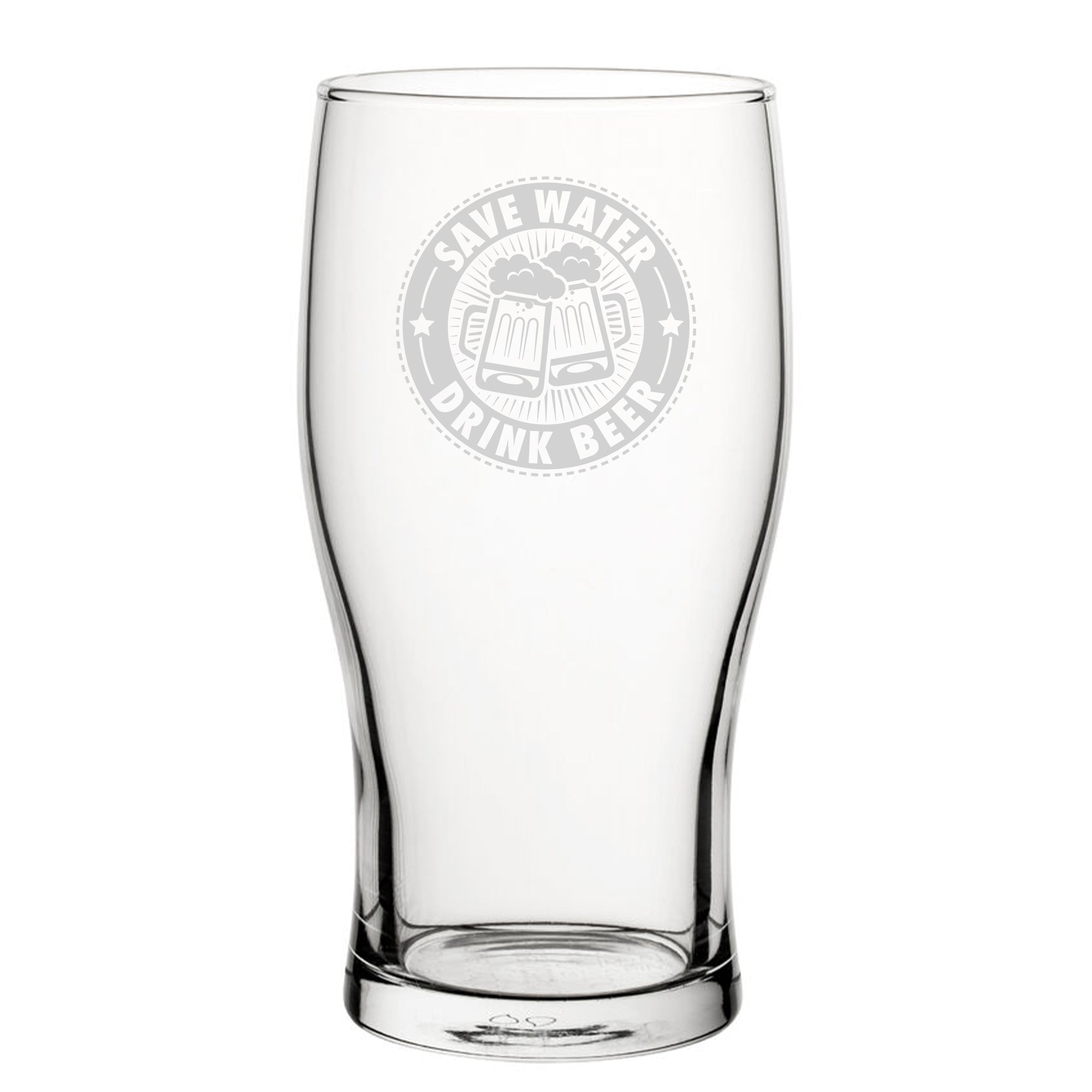 Save Water, Drink Beer - Engraved Novelty Tulip Pint Glass