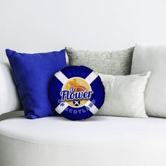 Scotland Rugby Union Flower  - Legend Collection - Circle Cushion 14inch