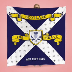 Scotland - The Brave - Personalised Retro Football Fleece Blanket