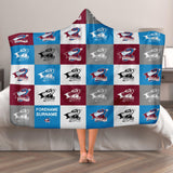 Scunthorpe United Personalised Adult Hooded Fleece Blanket - Chequered