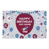 Scunthorpe United Personalised Birthday Banner (5ft x 3ft, Balloons Design)