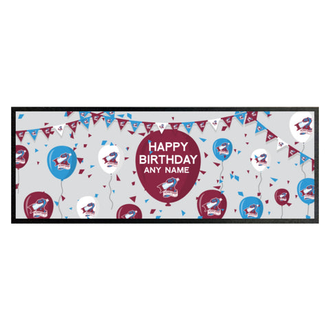 Scunthorpe United Personalised Birthday Bar Runner (Balloons Design)