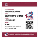 Scunthorpe United Personalised Fleece Blanket (Fans Ticket Design)
