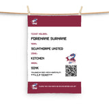 Scunthorpe United Tea Towel - Personalised (Fans Ticket Design)