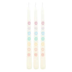 Set of 3 Chakra Balancing Taper Dinner Candles