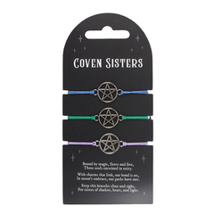 Set of 3 Coven Sisters Pentagram Bracelets