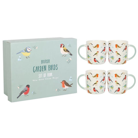 Set of 4 Garden Bird Mugs