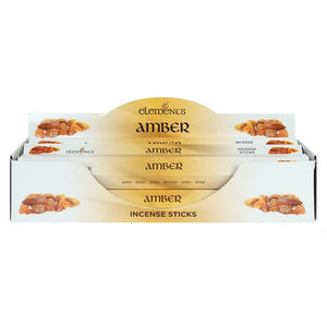 Set of 6 Packets of Elements Amber Incense Sticks