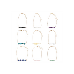 Set of 9 Crystal Beaded Chain Bracelets