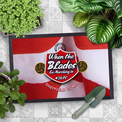 Sheffield  Marching in  - Football Legends - Door Mat -60cm X 40cm