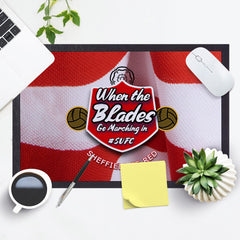 Sheffield  Marching in  - Football Legends - Door Mat -60cm X 40cm