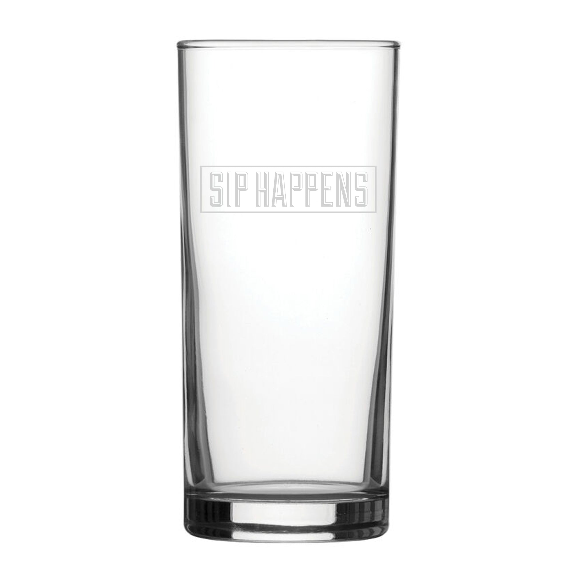 Sip Happens - Engraved Novelty Hiball Glass