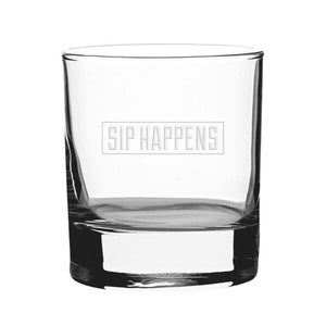 Sip Happens - Engraved Novelty Whisky Tumbler