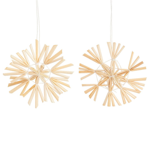 Small Straw Snowflake Hanging Decoration- Set of 8