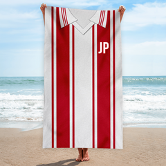 Soton - 1976 - Home Shirt - Personalised Retro Lightweight, Microfibre Beach Towel - 150cm x 75cm