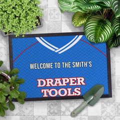 Soton 1987 Away Shirt - Personalised Retro Door Mat - 60cm x 40cm