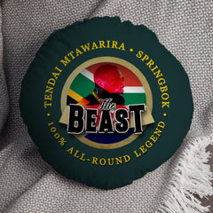 South AFRICA Rugby Union Beast  - Legend Collection - Circle Cushion 14inch