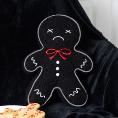 Spooky Gingerbread Man Boucle Cushion
