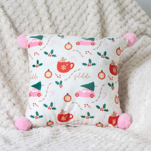 Square Sugarplum Fun Christmas Print Cushion