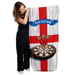 St George Darts towel - Personalised Lightweight, Microfibre Retro Beach Towel - 150cm x 75cm