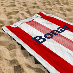 St Johnstone Retro 1990 Away Shirt - Personalised Lightweight, Microfibre Retro Beach Towel - 150cm x 75cm
