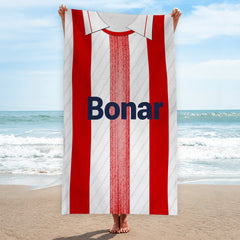 St Johnstone Retro 1990 Away Shirt - Personalised Lightweight, Microfibre Retro Beach Towel - 150cm x 75cm