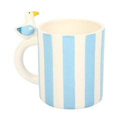 Striped Mug with Seagull
