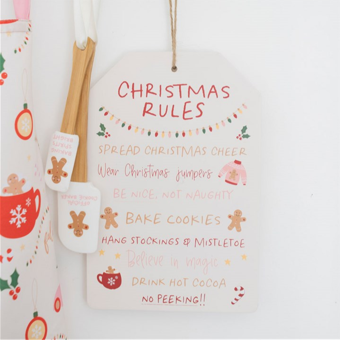 Sugarplum Fun Christmas Rules Hanging Sign