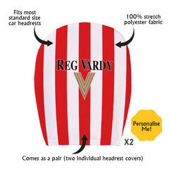 Sunderland 2001 Home - Retro Football Shirt - Pack of 2 - Car Seat Headrest Covers