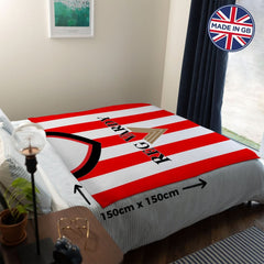 Sunderland - 2001 Home Shirt - Personalised Retro Fleece Blanket