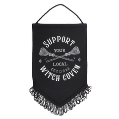 Support Your Local Witch Coven Hanging Fabric Banner