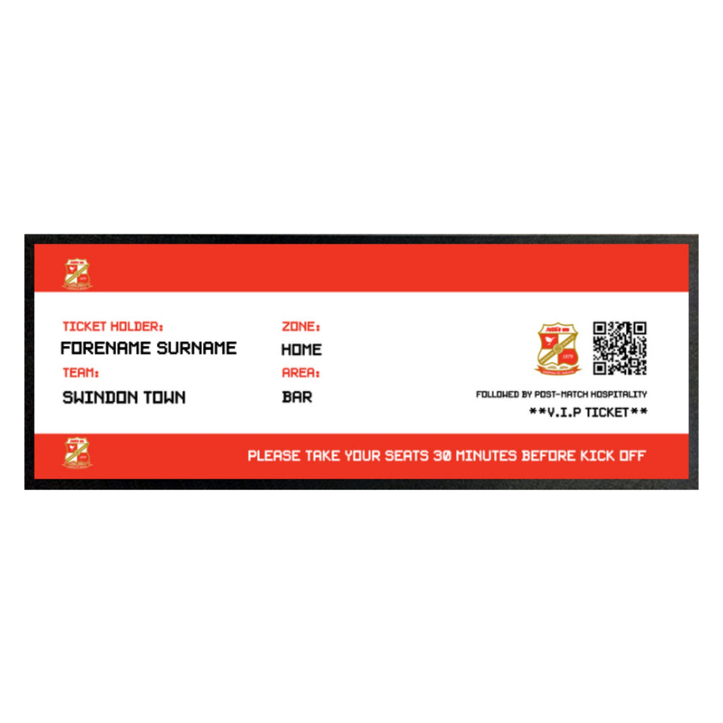 Swindon Town Bar Runner (Personalised Fans Ticket Design)