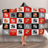 Swindon Town Personalised Adult Hooded Fleece Blanket - Chequered