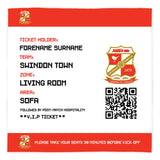 Swindon Town Personalised Fleece Blanket (Fans Ticket Design)