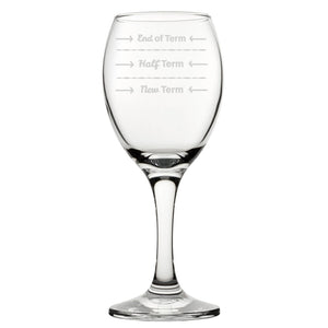 Teacher Terms - Engraved Novelty Wine Glass