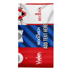 The Addicks Three Shirt Design - Personalised Lightweight, Microfibre Retro Beach Towel - 150cm x 75cm