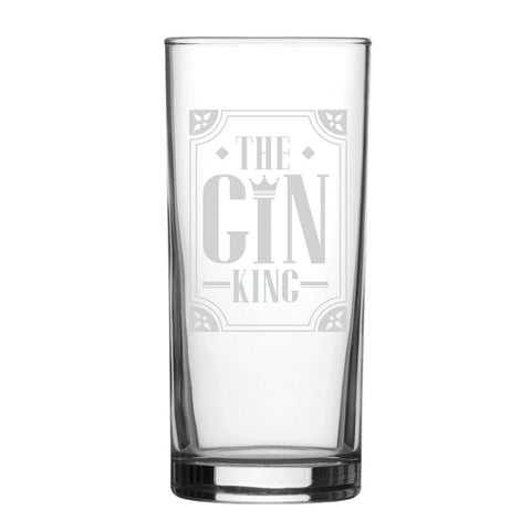 The Gin King - Engraved Novelty Hiball Glass