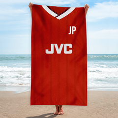 The Gooners Retro - 1988 Home Shirt - Personalised Retro Lightweight, Microfibre Beach Towel - 150cm x 75cm