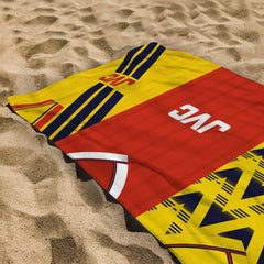 The Gooners Three Shirt Design - Personalised Lightweight, Microfibre Retro Beach Towel - 150cm x 75cm