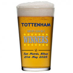 Tottenham Europa League Winners Pint Glass Souvenir 2025 Final