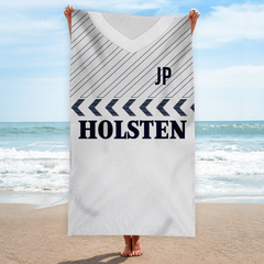 Totts Retro Hotspur - 1986 Home Shirt - Personalised Retro Lightweight, Microfibre Beach Towel - 150cm x 75cm