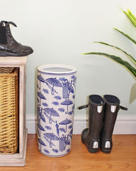 Umbrella Stand Vintage Blue & White Umbrella Design