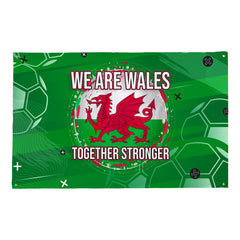 Wales - Together stronger - Personalised Retro 5ft x 3ft Fabric Banner